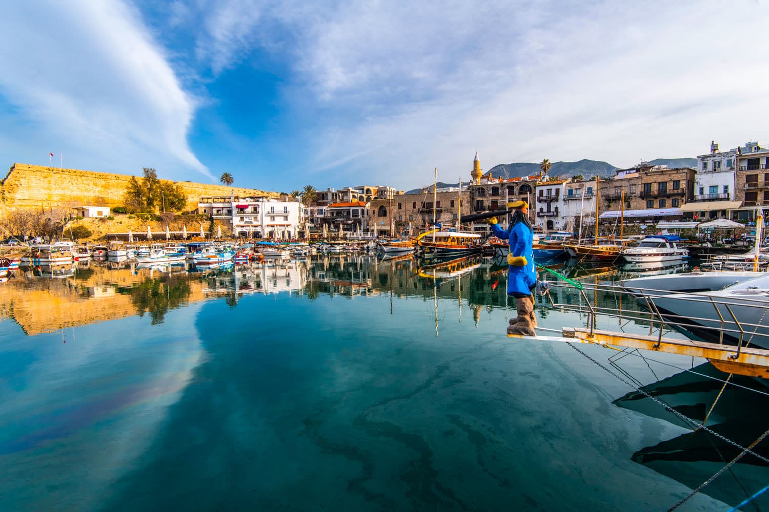 Yacht and fishing boats at Kyrenia harbour